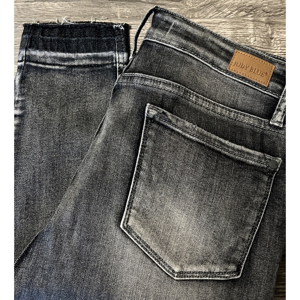 Judy Blue Release Raw Hem High Waisted Gray Skinny Fit Jeans Size 9/29 (29x29)